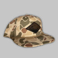 Lucky camo fishing rope hat for men and women in green, brown, and tan tones.