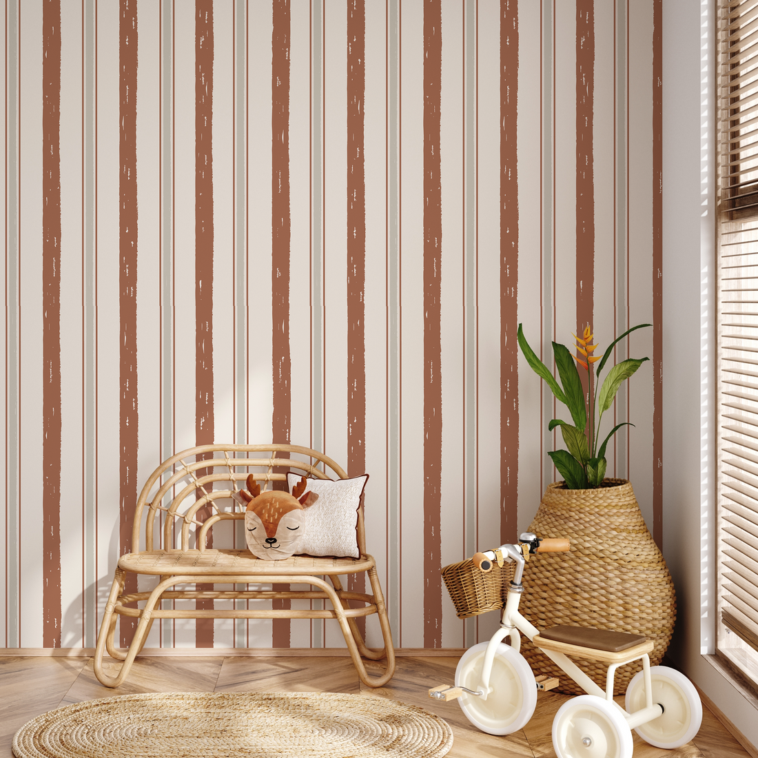 Harvey wallpaper by Kim Hallquist Designs displayed on a wall
