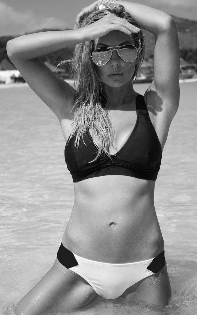 Havana Ruched Bikini Bottom - Sporty Neoprene Swimwear