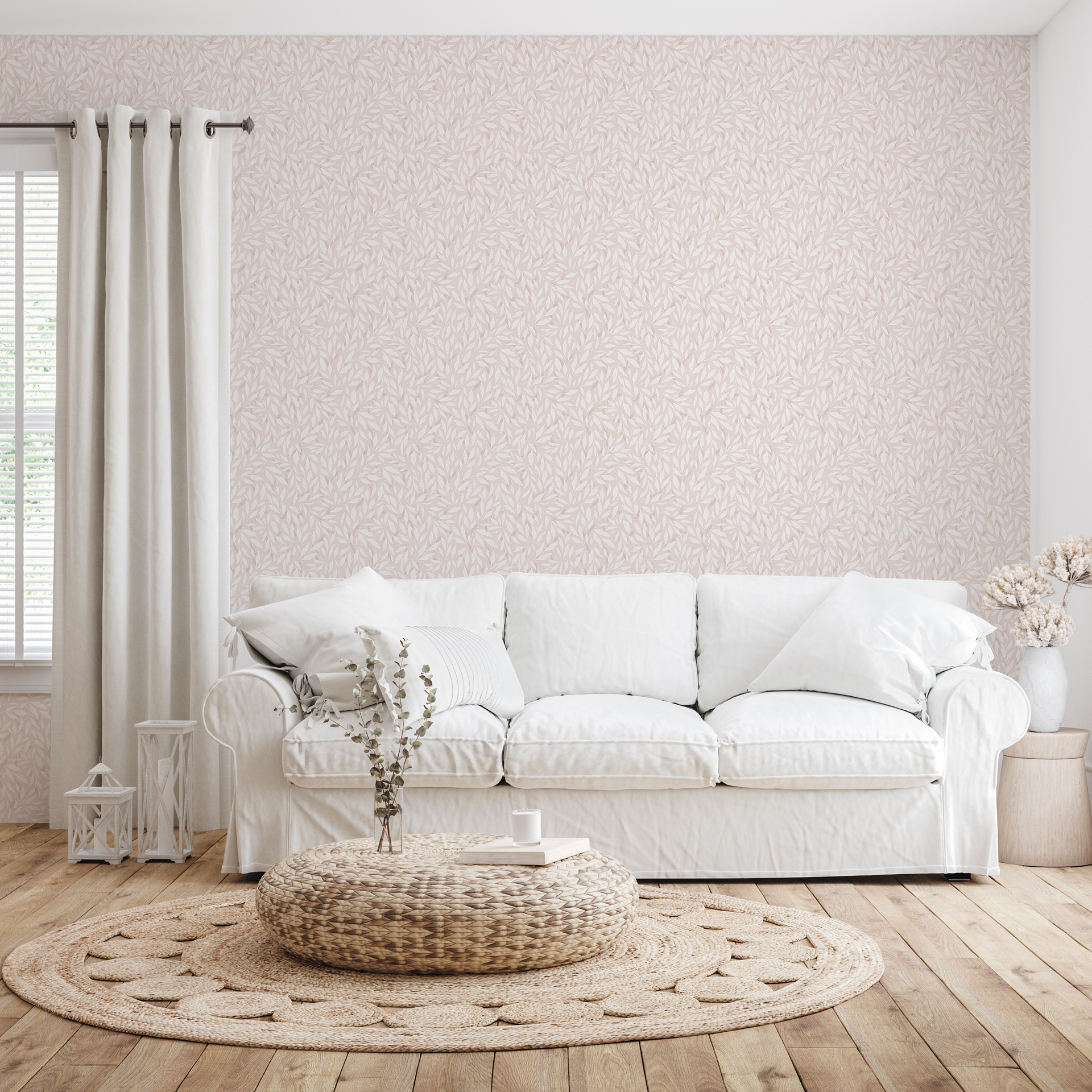 Haven Removable Wallpaper in Blue, Pink and Mint