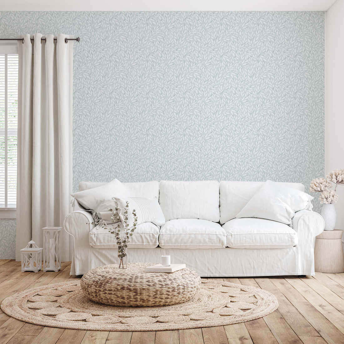 Haven Removable Wallpaper in Blue, Pink and Mint