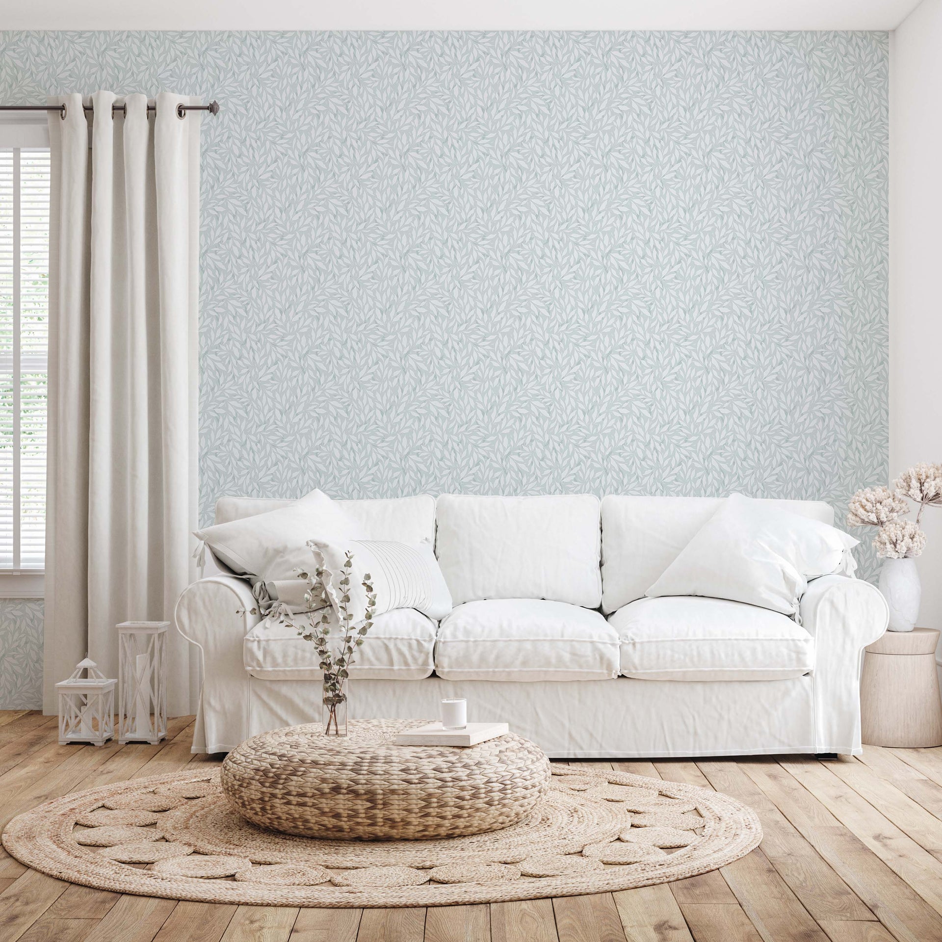 Haven Removable Wallpaper in Blue, Pink and Mint