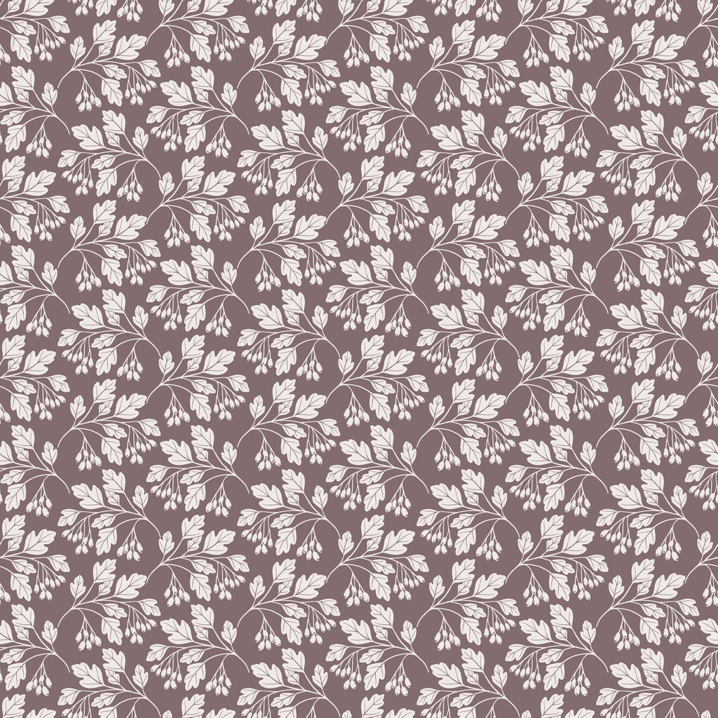 Hawthorn Floral Peel and Stick Wallpaper in Brown, Sage-Green, and Teal