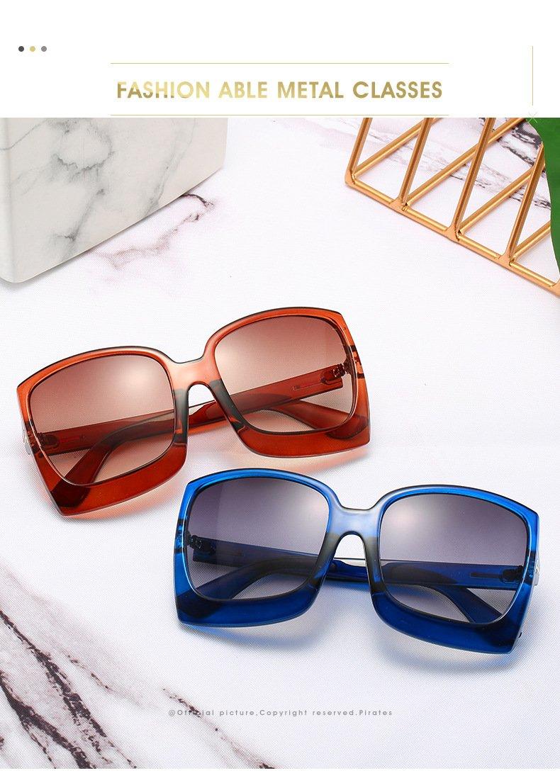 Oversized Square Gradient Sunglasses with UV400 Protection