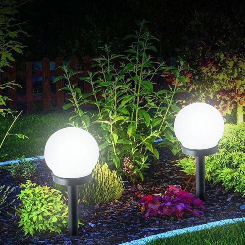 Modern Minimalist Moon Ball LED Solar Garden Pathway Lamp