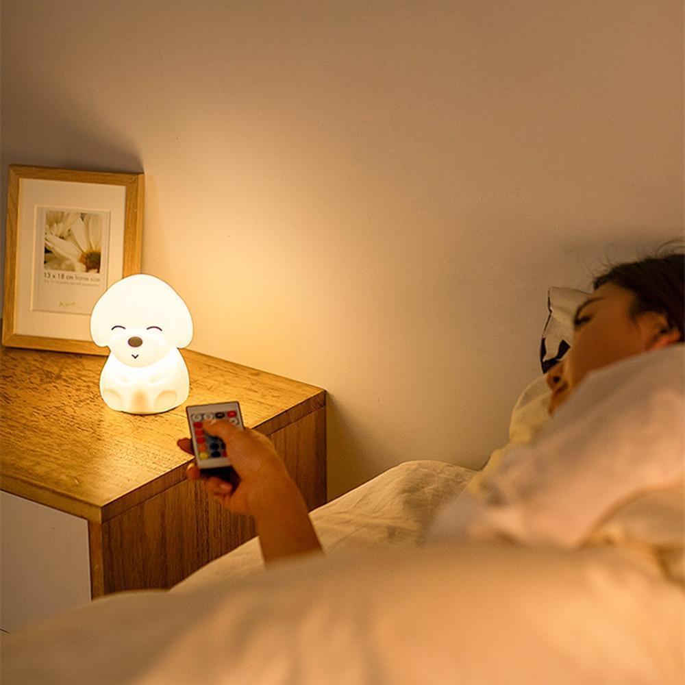 Rechargeable Silicone Puppy LED Night Light with Remote Control