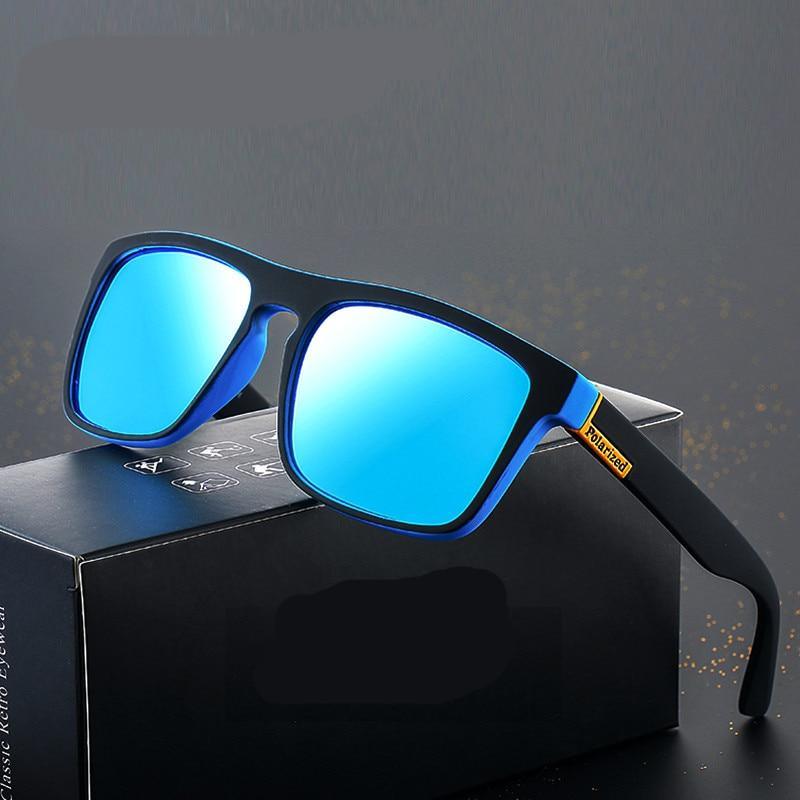 Modern square-frame unisex polarized sunglasses with UV400 protection.