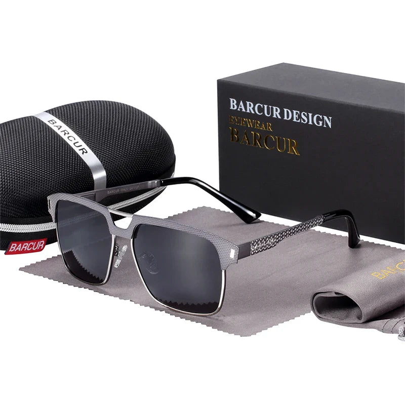 Polarized Square Stainless Steel Sunglasses UV400 Sport