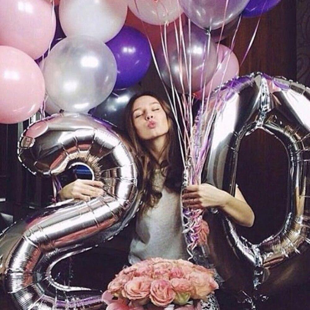 32-Inch Luxury Number Foil Balloon for Birthday Party Decorations