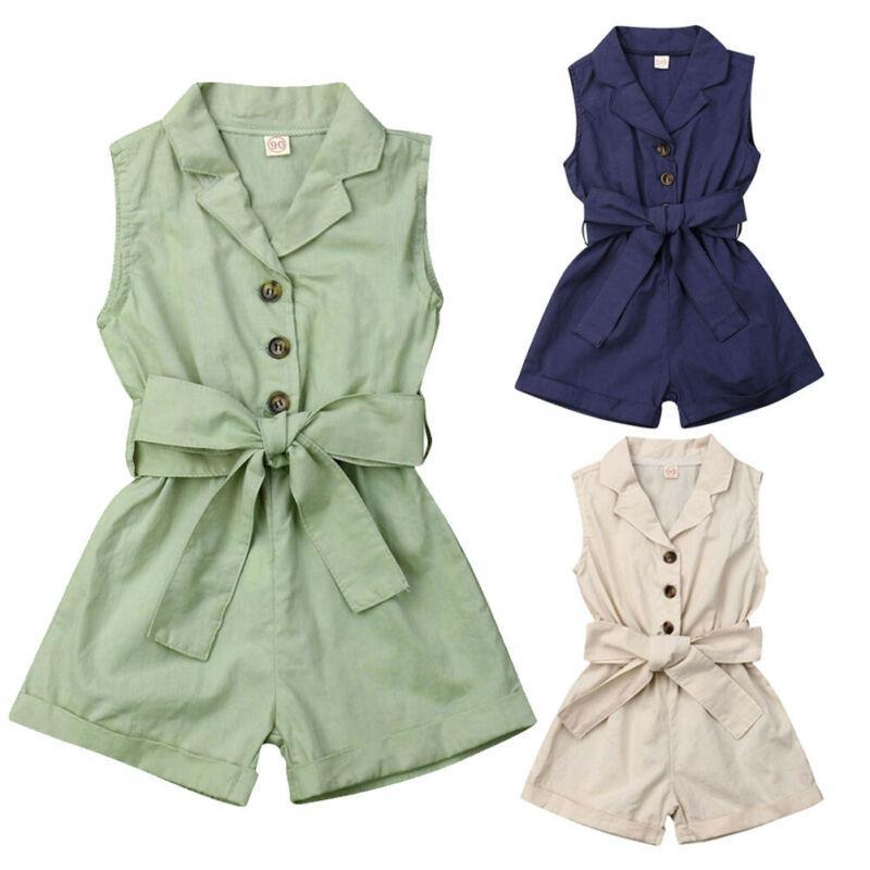 Elegant Sleeveless Summer Jumpsuit Romper for Girls, 1-6 Years