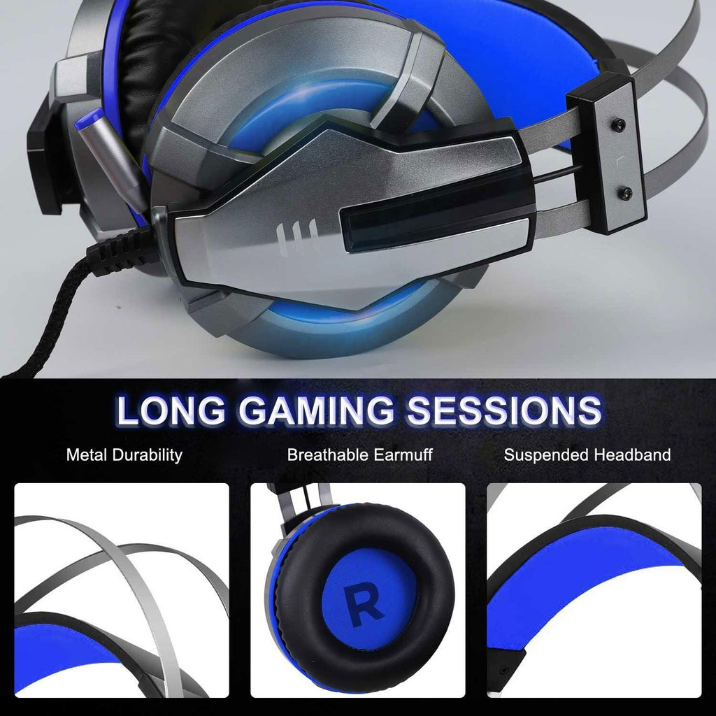 Wired Gaming Headset with Retractable Mic for PS4, PC & Xbox