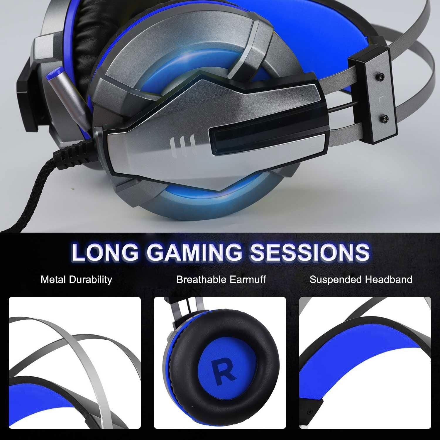 Wired Gaming Headset with Retractable Mic for PS4, PC & Xbox