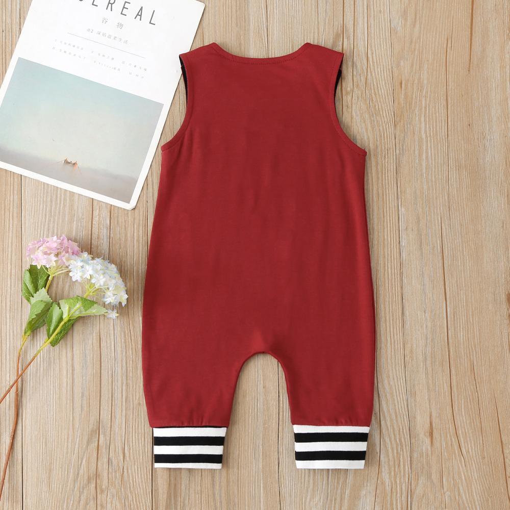 Baby Cotton Sleeveless Romper – Solid Color Sporty Jumpsuit