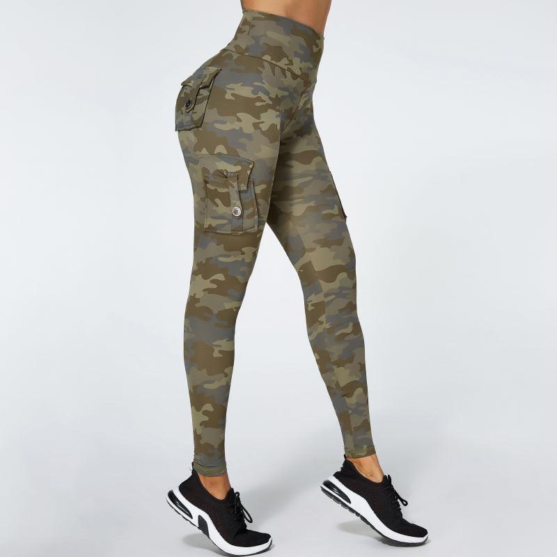 Women's Camouflage Yoga Leggings with Pockets High-Waist Gym Pants