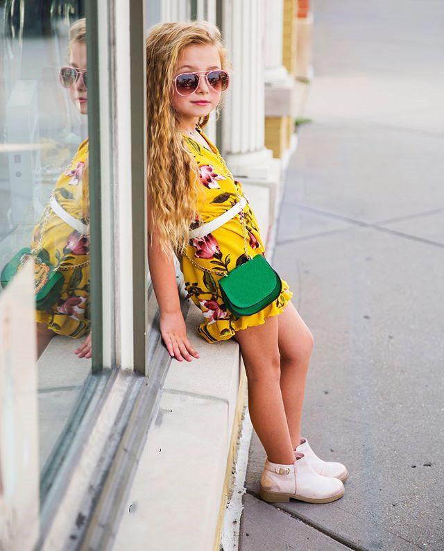 Baby Girls Floral Sleeveless Romper in Yellow and White Cotton