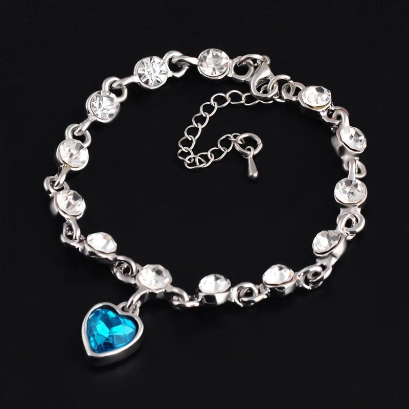 925 Sterling Silver Blue Sapphire & Tanzanite Chain Bracelet