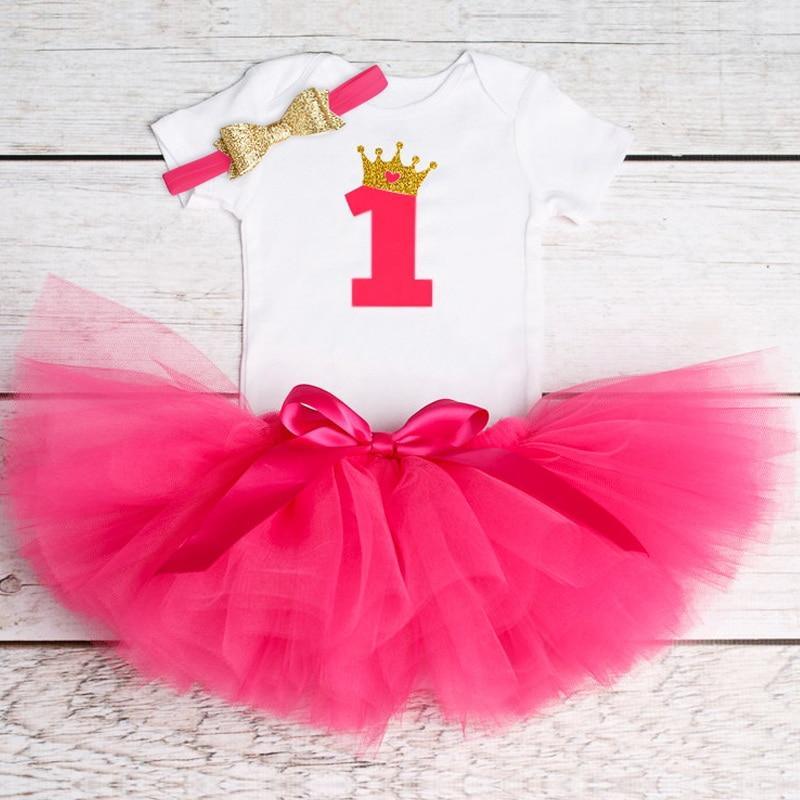 1st Birthday Tutu Dress for Baby Girls - Cotton Blend Party Outfit