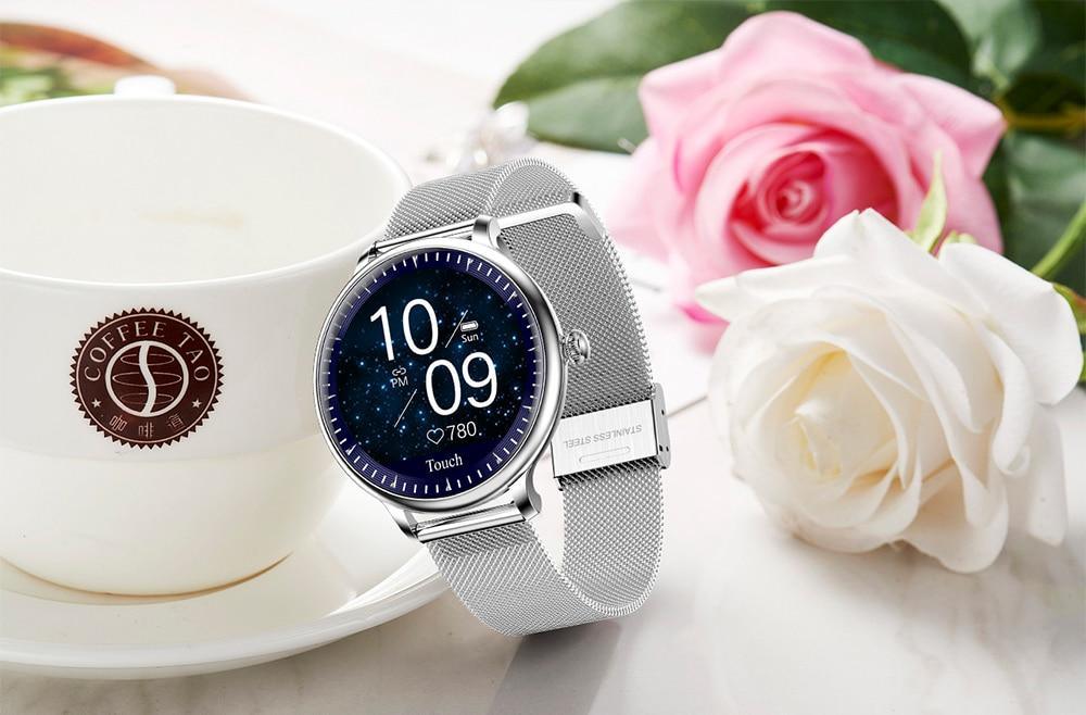 Women's Round Screen Smart Watch with Heart Rate Monitor