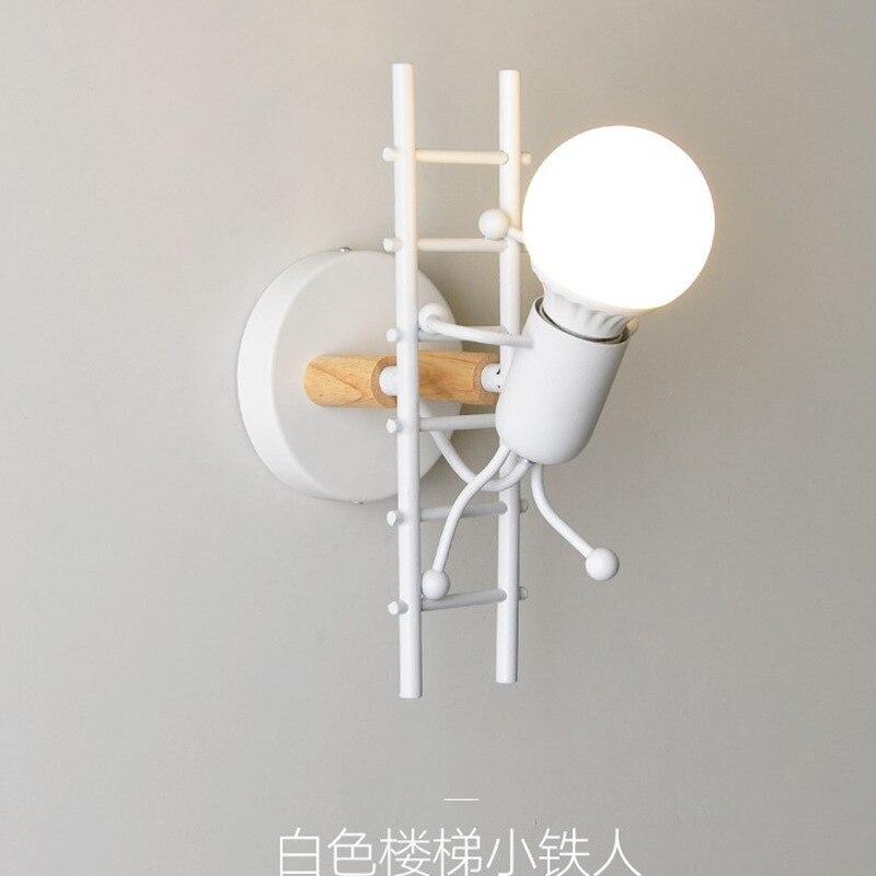 Modern Nordic Humanoid Climbing Ladder Wall Sconce Lamp for Kids Room