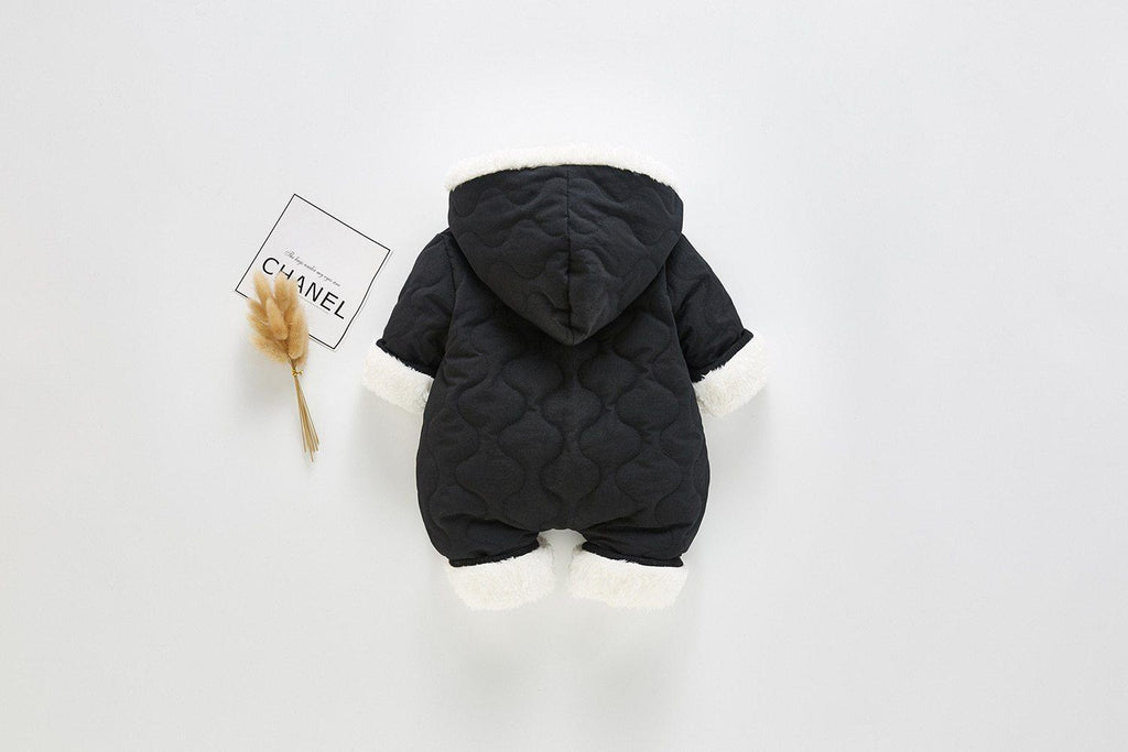 Plush Thickened Winter Jumpsuit for Infants - Minimalist Snowsuit