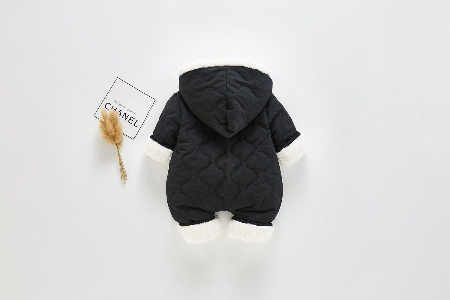 Plush Thickened Winter Jumpsuit for Infants - Minimalist Snowsuit