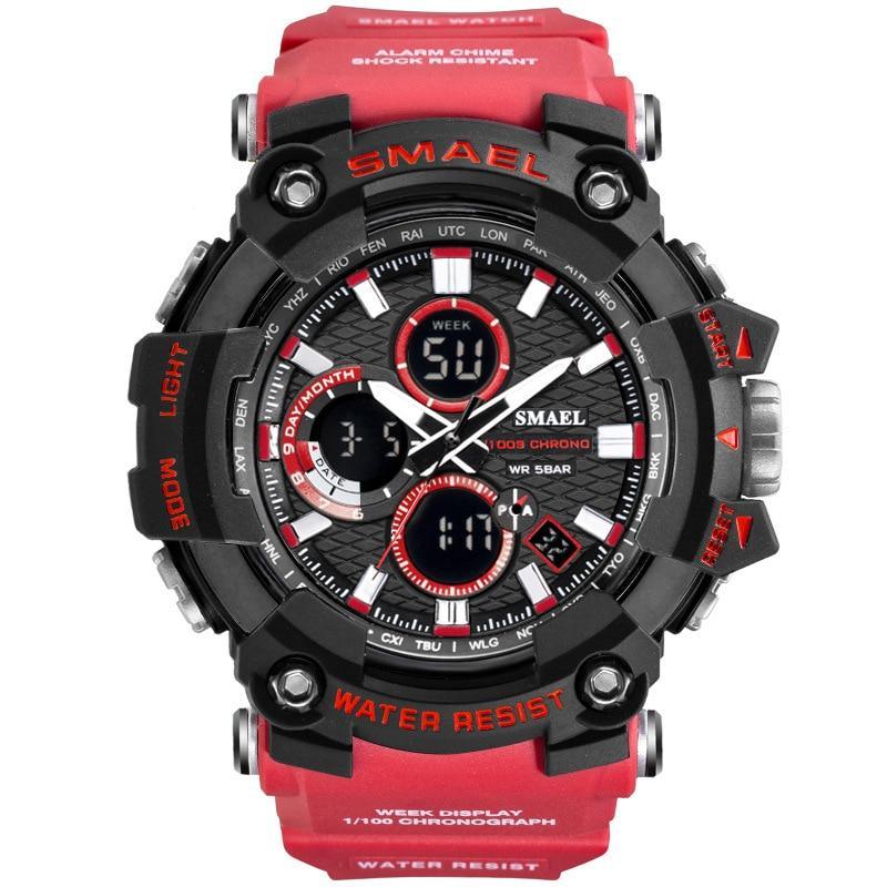 Men's Military Sports Quartz Watch 50M Waterproof Digital Black