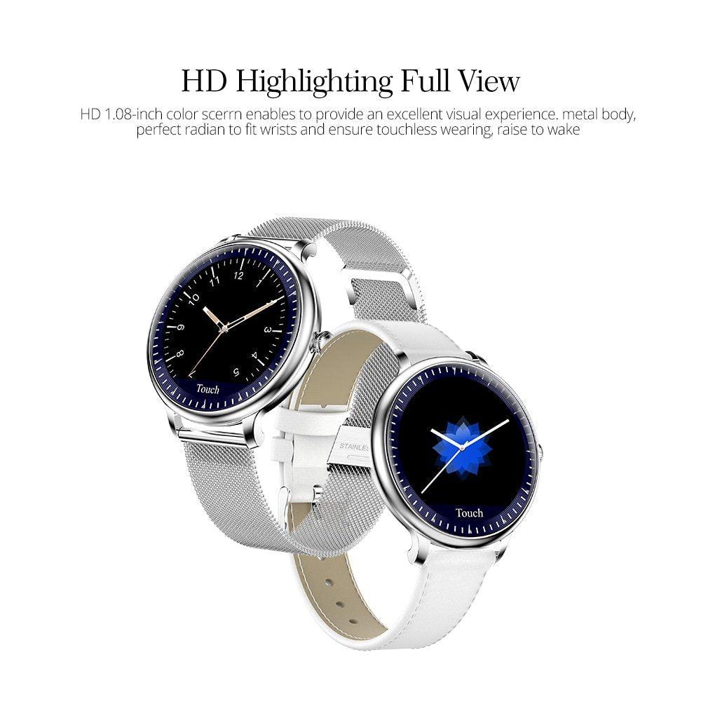 Women's Round Screen Smart Watch with Heart Rate Monitor
