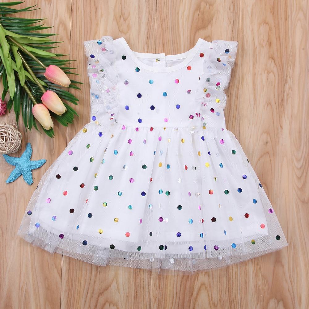 Newborn Girls Sequin Polka Dot Tulle Romper Dress