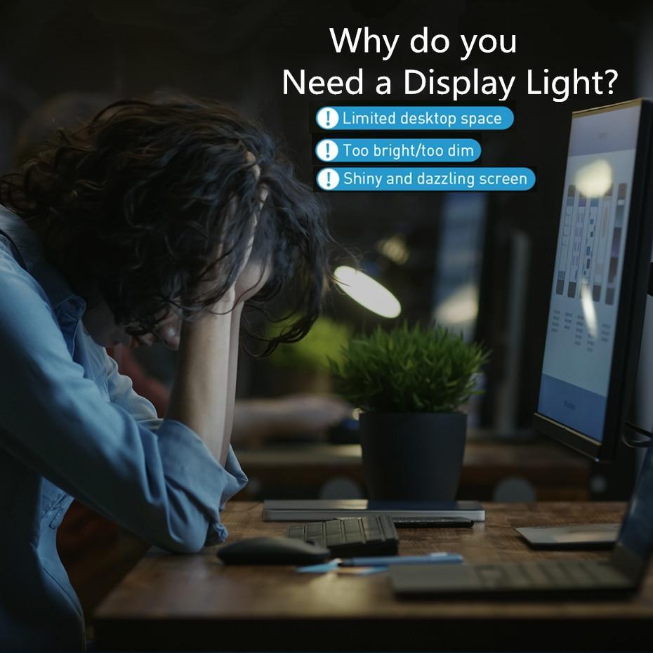 Black LED Screenbar Desk Lamp for Monitor - Eye-Care Reading Light