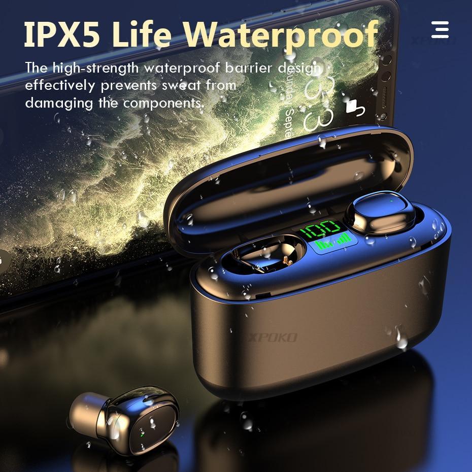 Waterproof Bluetooth 5.0 Sports Earbuds with 100H Battery Case