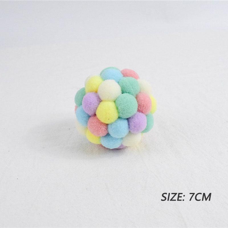 Plush Interactive Cat Toy Balls - 6-Color Set for Pet Enrichment