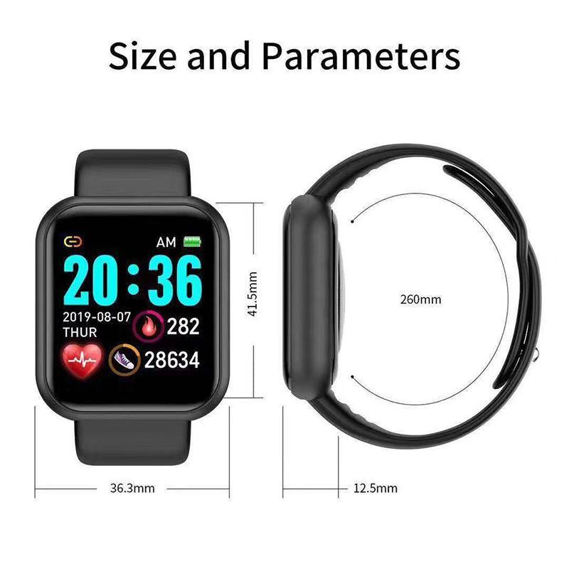 D20 Pro Unisex Smartwatch with Fitness Tracker and Heart Rate