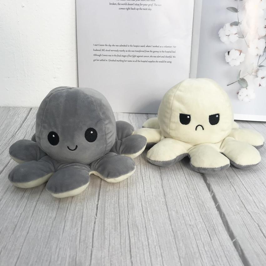Reversible Flip Octopus Plush Toy – Soft Double-Sided Mood Plushie
