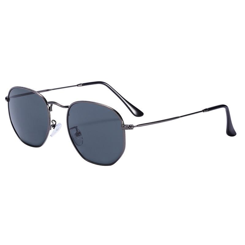 Hexagon Stainless Steel Reflective Sunglasses UV400 Eyewear