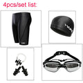 Men Swim Shorts Waterproof Goggles & Ear-plug Cap