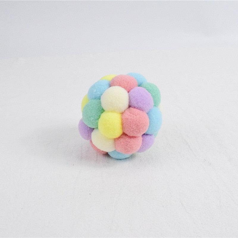 Plush Interactive Cat Toy Balls - 6-Color Set for Pet Enrichment