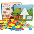 250pc Wooden Geometric Puzzle Board Set, Educational Sensory Toy