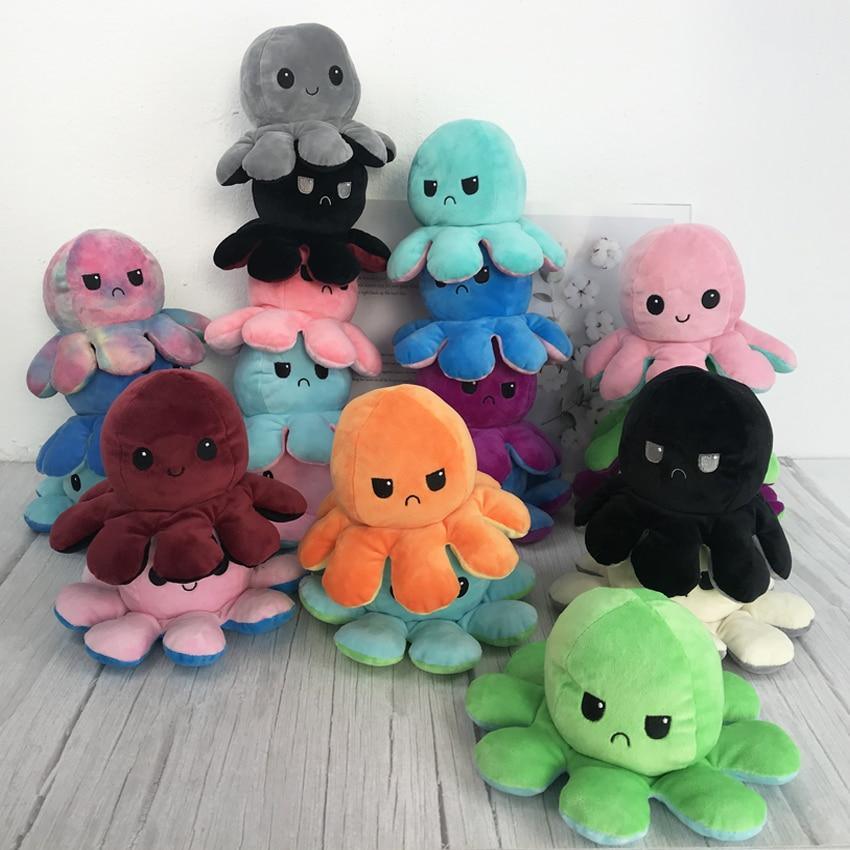 Reversible Flip Octopus Plush Toy – Soft Double-Sided Mood Plushie