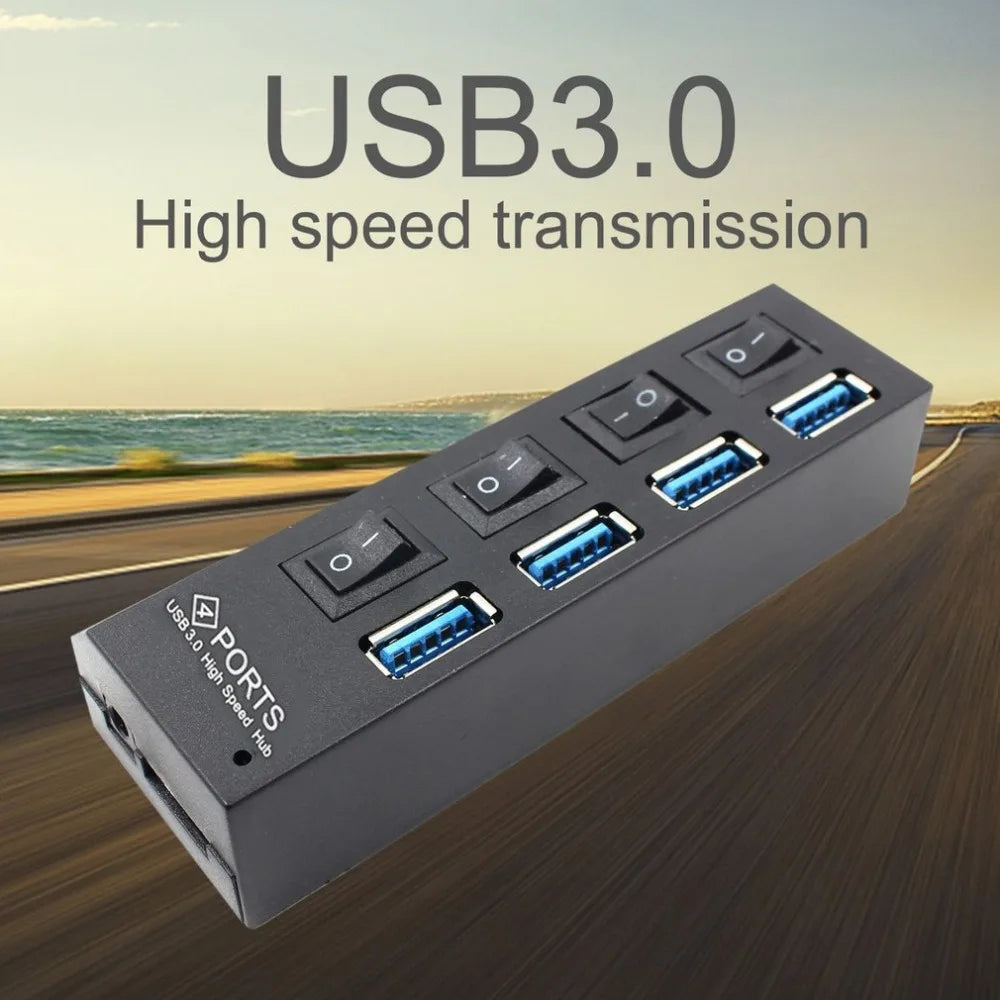 4-Port USB 3.0 Hub – Compact High-Speed Multi-Port Expander