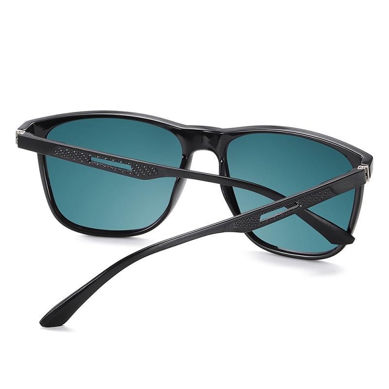 Polarized Square Titanium Sunglasses with Mirror Gradient Lens