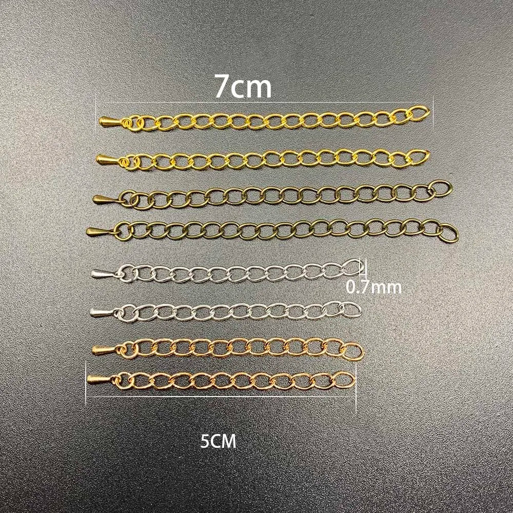 20pcs/lot 50-70mm Extended Extension Tail Chain Connectors Water Drop End Beads For DIY Jewelry Making Bracelet Necklace