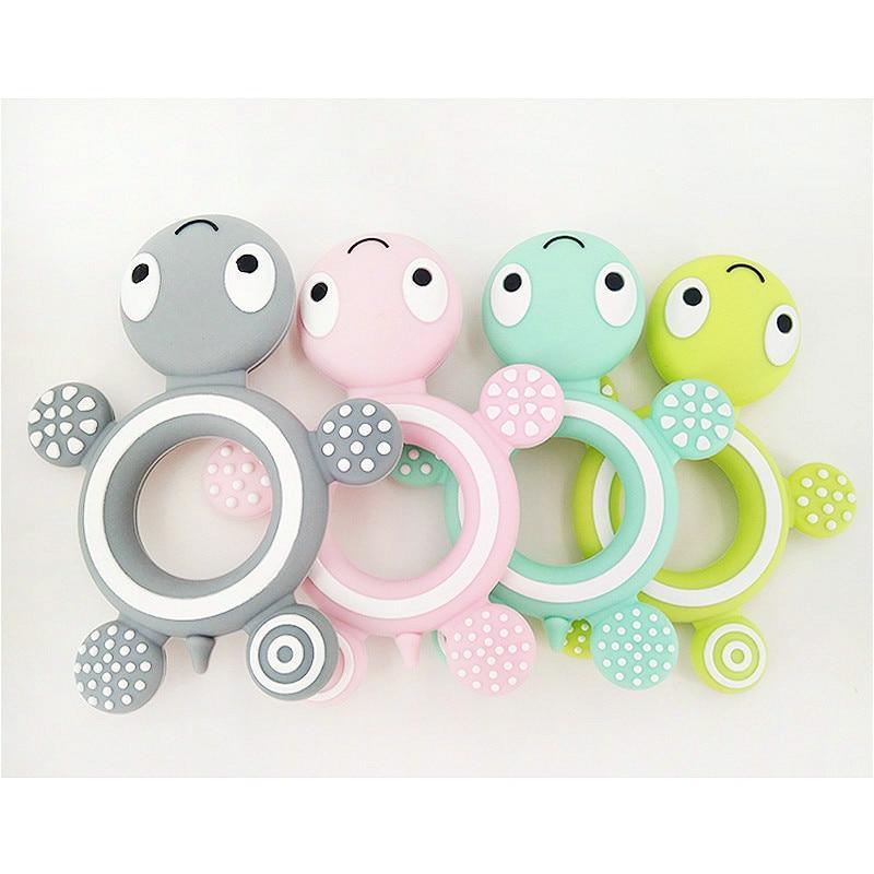 Cute Turtle Baby Silicone Teether - Pastel & Vibrant Chew Toy
