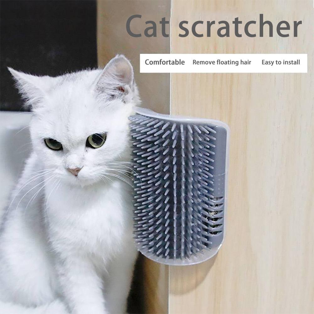 Wall Mounted Self Grooming Cat Massager and Hair Removal Brush