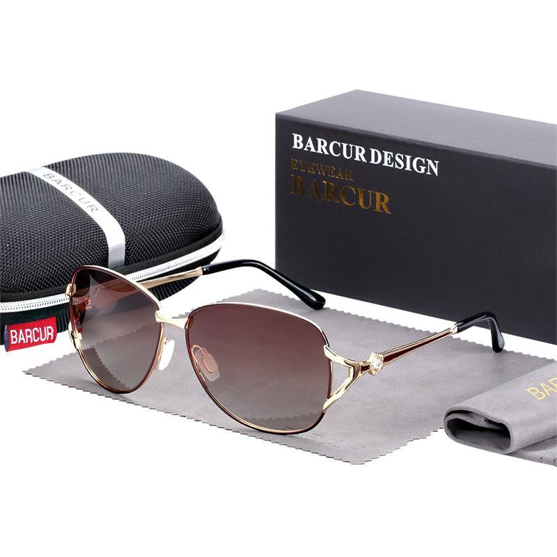 Elegant Women’s Gradient Polarized Round Luxury Sunglasses