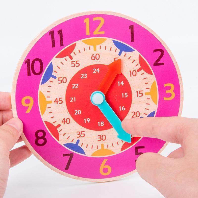 Educational Wooden Clock Toy for Kids Learning Time Cognition