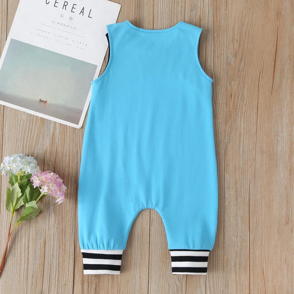 Baby Cotton Sleeveless Romper – Solid Color Sporty Jumpsuit