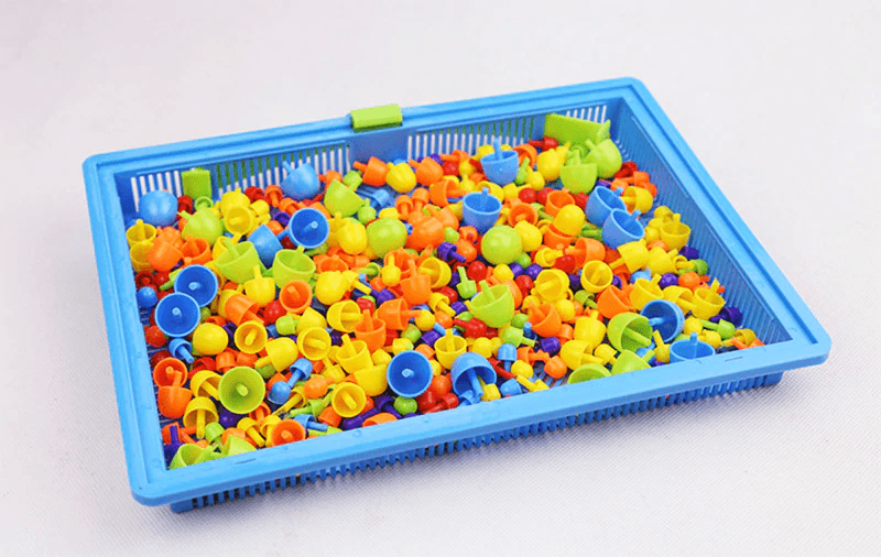 296pc Mushroom Nail 3D Pegboard Puzzle Educational Toy for Kids