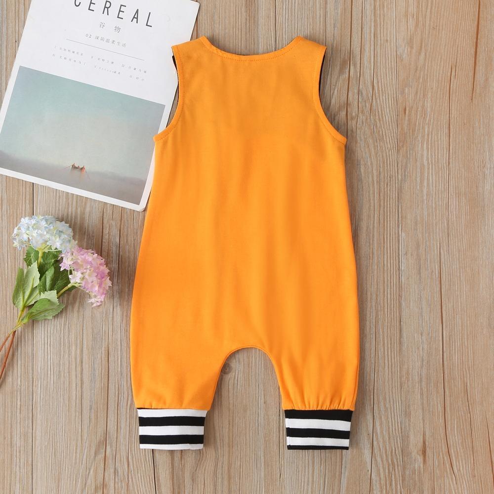 Baby Cotton Sleeveless Romper – Solid Color Sporty Jumpsuit
