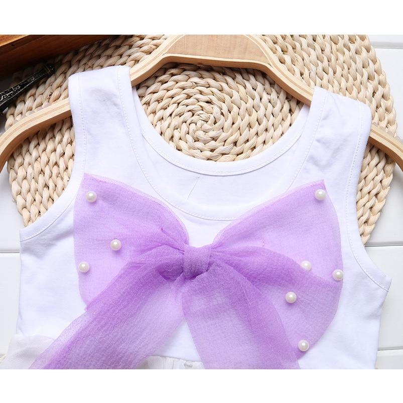 Baby Girl Sleeveless Purple Stripe Chiffon Tutu Sundress