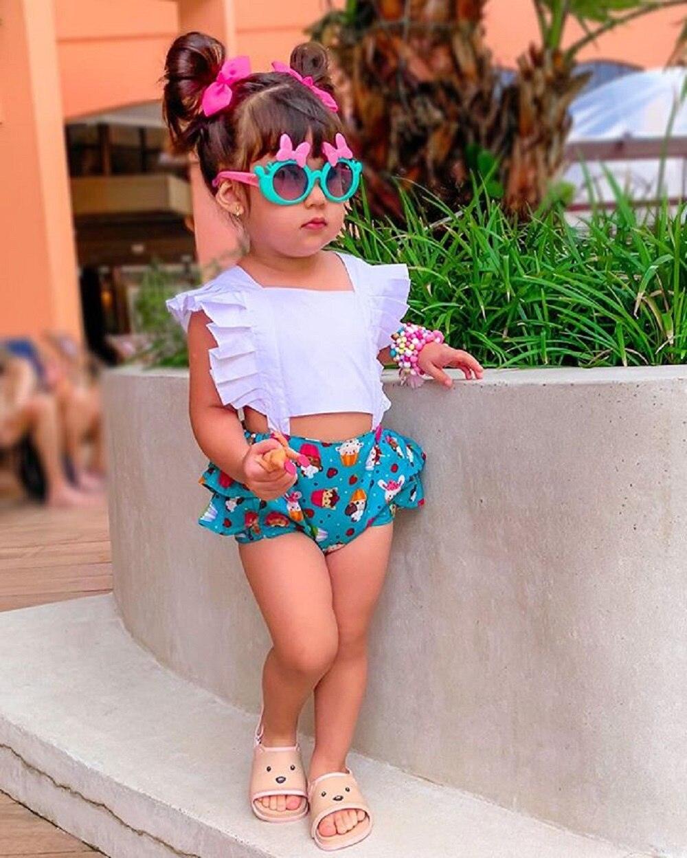 Baby Girl Summer Ruffled Backless Romper in Cotton